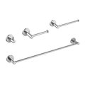 Kibi Circular 4-Piece Bathroom Hardware Set C-KBA14-4CH